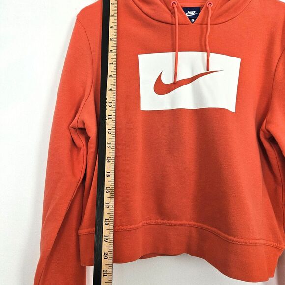 NIKE Hoodie Girls LARGE or Womens SMALL Dark Orange Peach Swoosh Logo - Picture 10 of 12